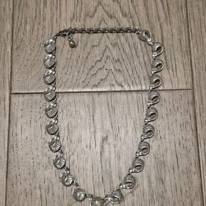 Vintage Marcella for Trifari Silver Tone Shell Link Choker Modernist 70s